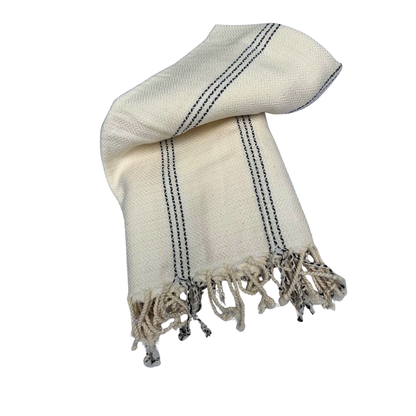 Turkish Towel - Cream with Black