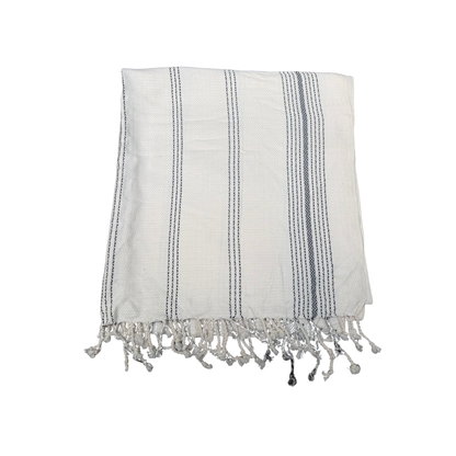 Turkish Towel - Cream with Black