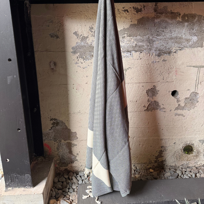 Turkish Towel - Black with Cream