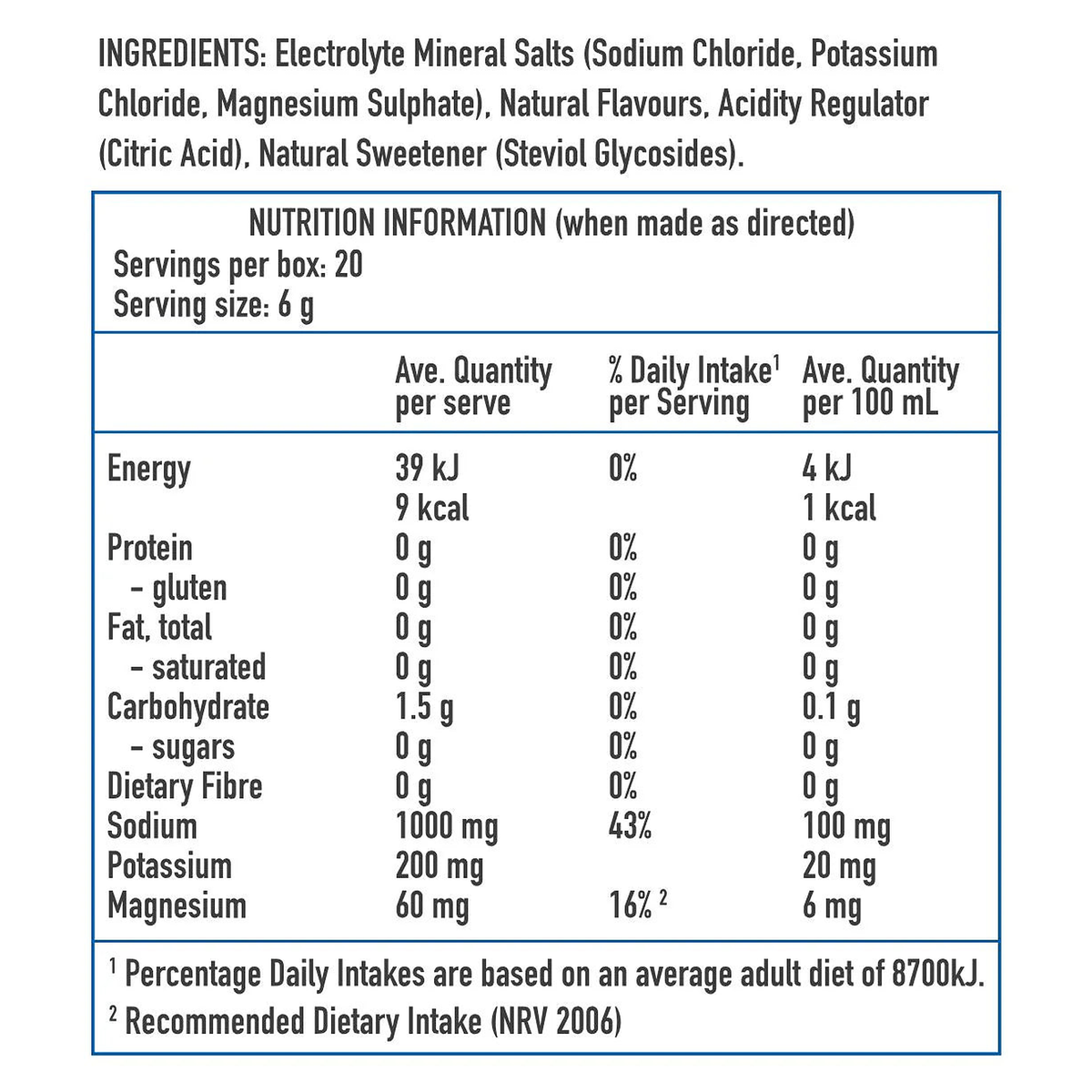 FORE.YOU Blueberry nutrition information