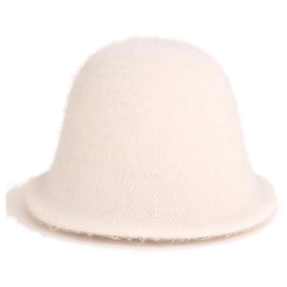 Genki Ritual Sauna Hat in Snow, cream knitted sauna hat on a white background